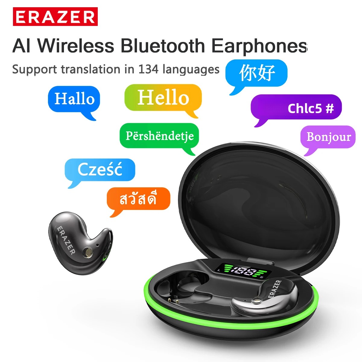 Usb C Earphone - หูฟังบลูทูธแบบอินเอียร์ EARZER XF58 พร้อมไมโครโฟน หูฟังแปลภาษา TWS