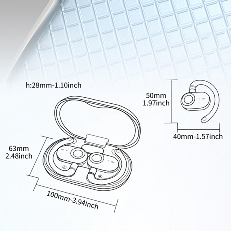 Sports Earphone Hook - หูฟังแบบเกี่ยวหู JM18, หูฟังบลูทูธ 5.4 แบบเปิด หูฟังแบบเกี่ยวหูสำหรับเล่นกีฬา