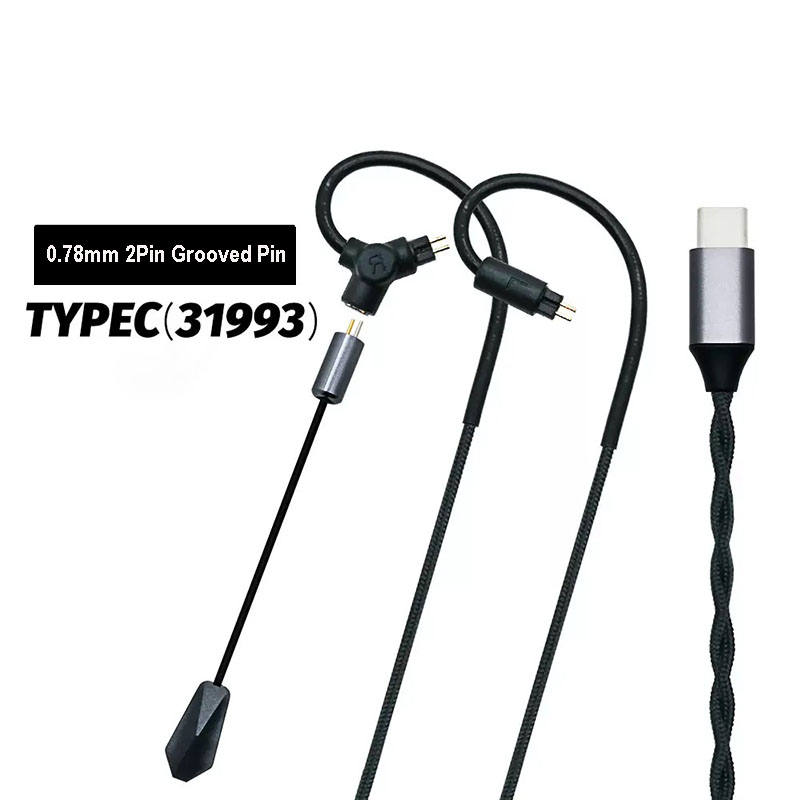 Usb C Earphone - 0.78 QDC MMCX สายหูฟังสำหรับเล่นเกม 3.5 มม.