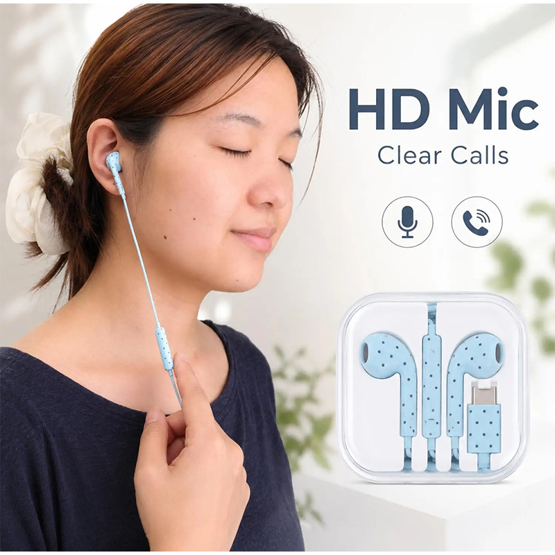 หูฟัง Type C ลายจุดและลายดาว ห - Usb C Earphone บทวิจารณ์และราคา