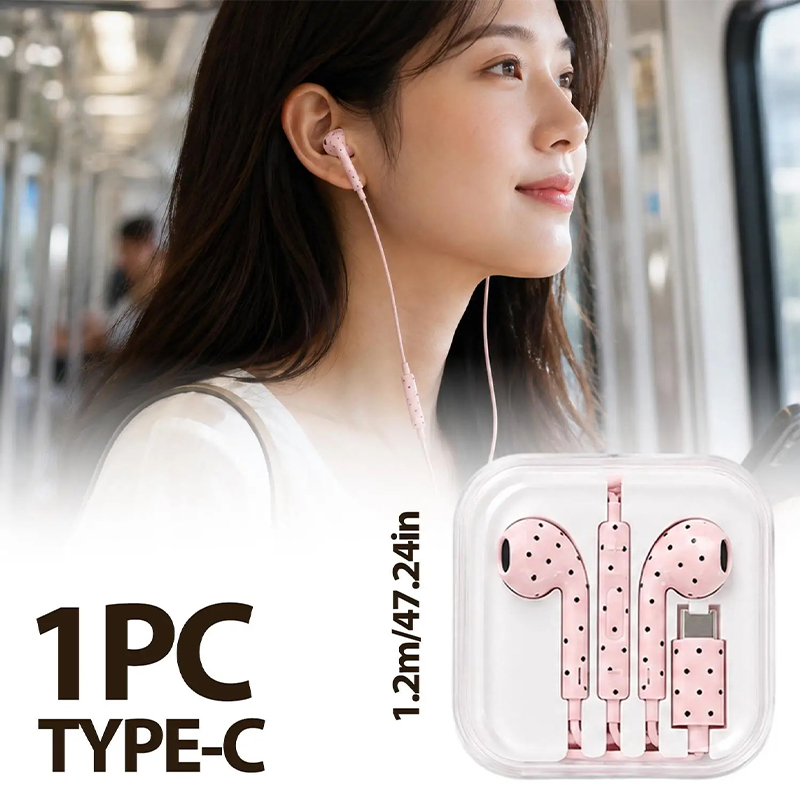 หูฟังแบบมีสายลายจุดน่ารัก รุ่น - Usb C Earphone บทวิจารณ์และราคา